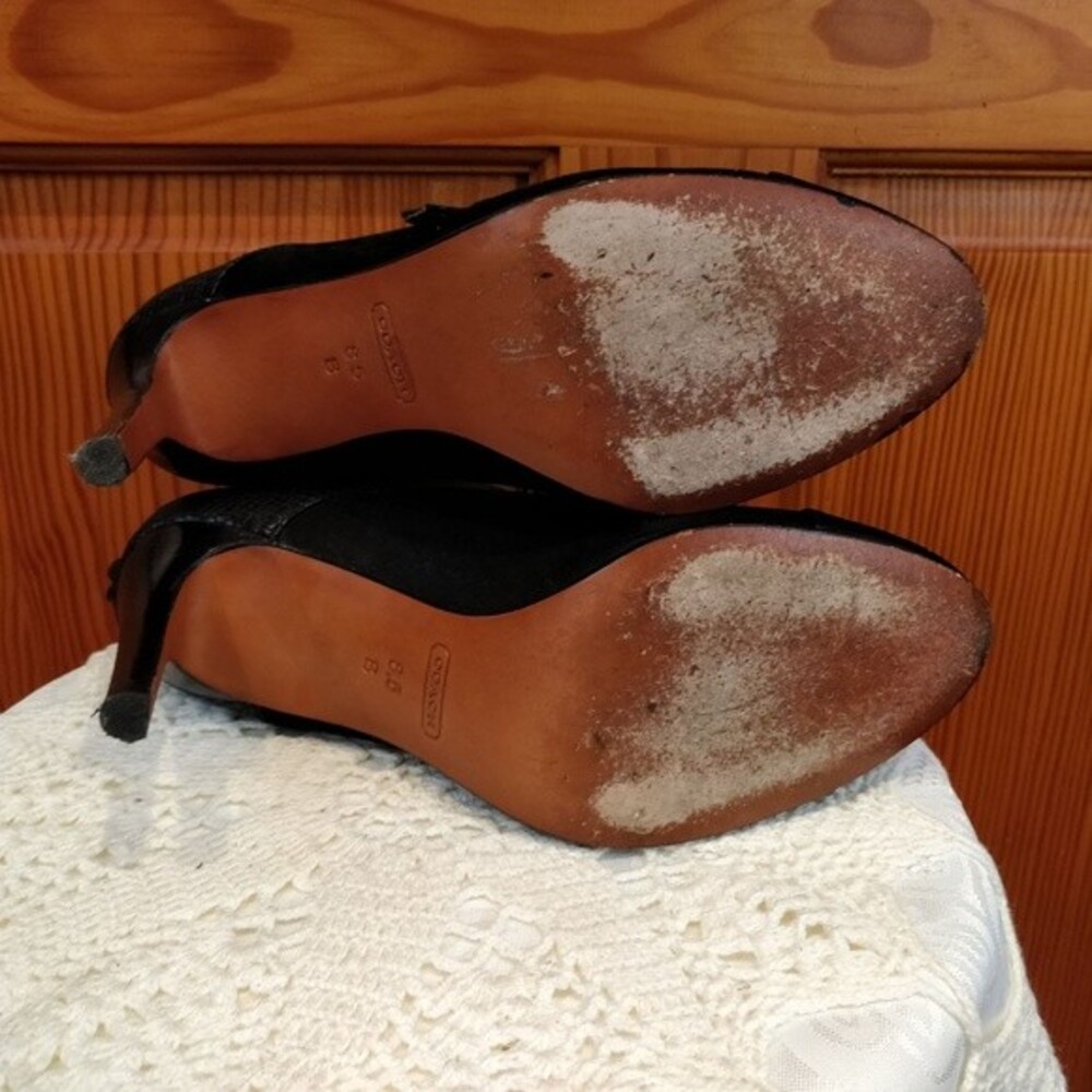 Coach Black Booties Tina Monk Strap Buckle  8.5 B - Picture 7 of 8